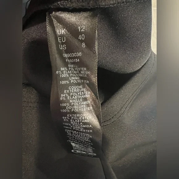 ASOS Design Black Long Sleeve Mesh and Rhinestone Bodycon dress - Picture 8 of 11